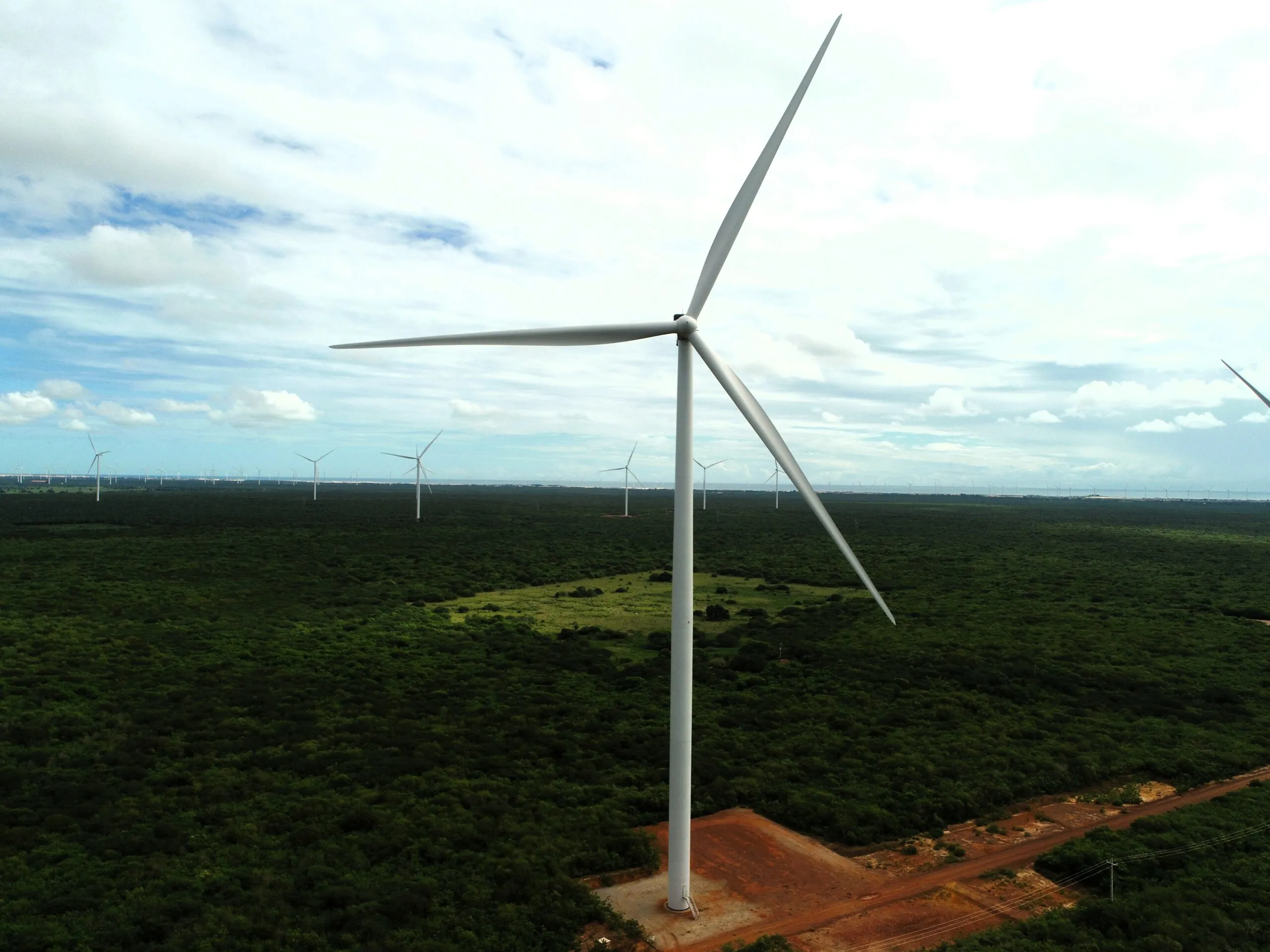Ensaio de aterramento de aerogerador